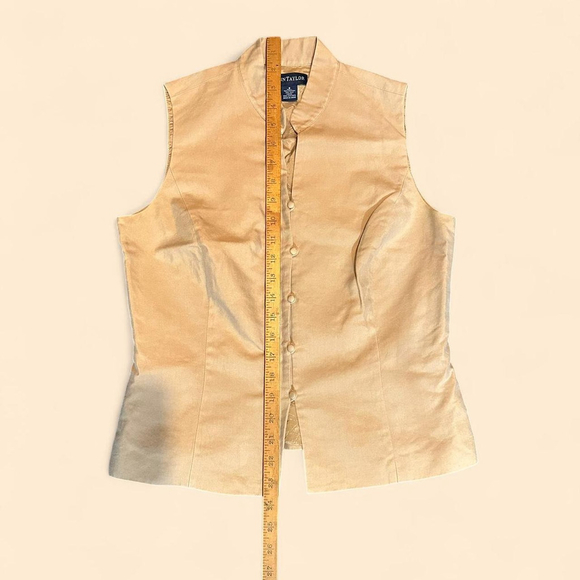 Ann Taylor Beige High-Neck Sleeveless Vest - Picture 4 of 6